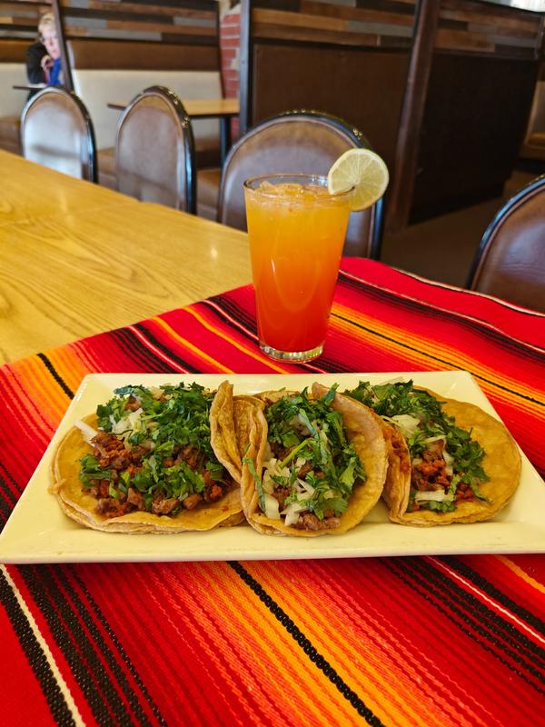 Authentic street tacos with cilantro